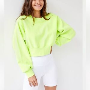 TNA Perkins Sweatshirt Neon Green Sz S